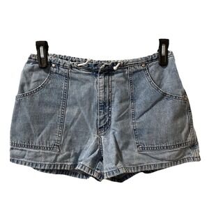 Vtg Hydraulic Jeans Denim Shorts 7/8 Cotton Drawstring Waist Y2K 90's